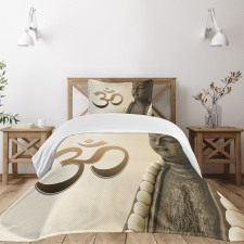 East Asian Ancient Zen Form Bedspread Set
