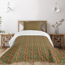 Ornamental Fall Season Bedspread Set