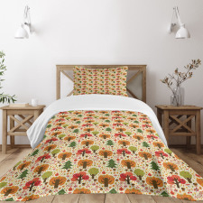 Colorful Cartoon Autumn Bedspread Set