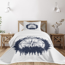 Compass Night Forest Bedspread Set