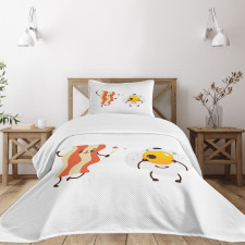 Funny Cartoon Characters Bedspread Set