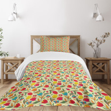 Butterflies Bee Tulips Bedspread Set