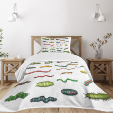 Cartoon Caterpillar Bedspread Set