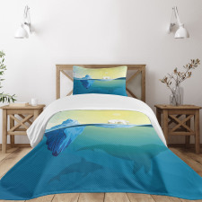 Ice Melting in Ocean Bedspread Set