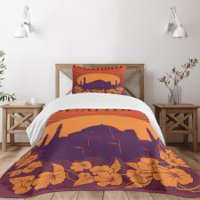 Exotic Flowers Retro Bedspread Set