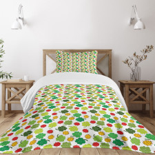 Clover Leaves Floral Bedspread Set