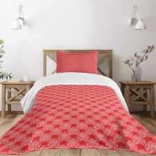 Flower and Heart Wings Bedspread Set