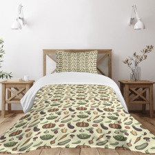 Vegan Mushrooms Bedspread Set