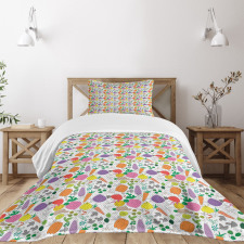 Childish Drawing Food Bedspread Set