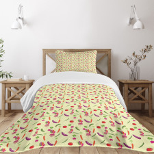 Pea Tomato Carrot Bedspread Set