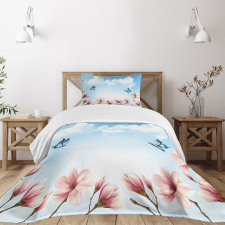 Magnolia Branches Bugs Bedspread Set