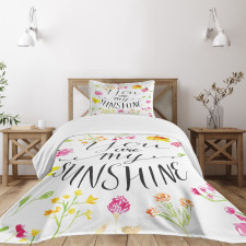 Loving My Sunshine Slogan Bedspread Set