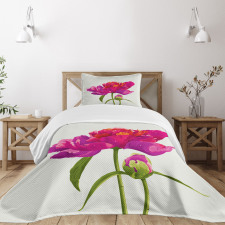 Flower and Vibrant Petals Bedspread Set