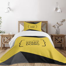 Geometric Motivational Bedspread Set