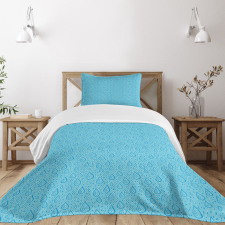 Calming Aquatic Colors Bedspread Set