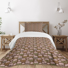 Colorful Hearty Droplets Bedspread Set