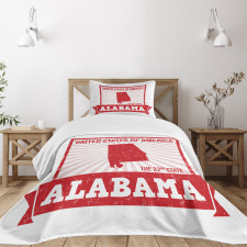 Grungy Theme State Map Bedspread Set