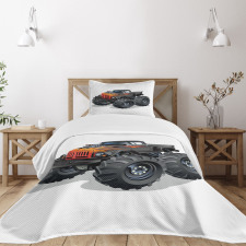 Cartoon Truck Bedspread Set