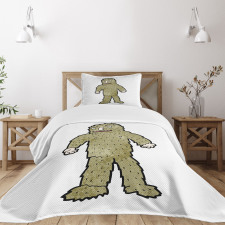 Quirky Grungy Bigfoot Bedspread Set