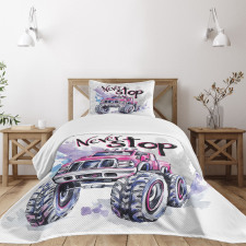 Never Stop Words Bedspread Set