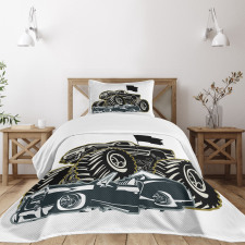 Rubber Tyre Car Bedspread Set