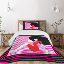 Pop Art Vintage Woman Bedspread Set