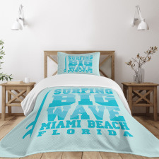 Surfing Big Wave Miami Bedspread Set