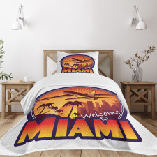 Welcome Miami Graphic Bedspread Set