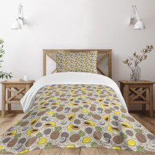 Papaya Coconut Pineapple Bedspread Set