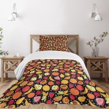 Colorful Fruits and Dots Bedspread Set