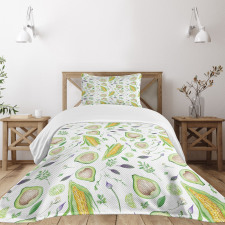 Fresh Salad Ingredients Bedspread Set