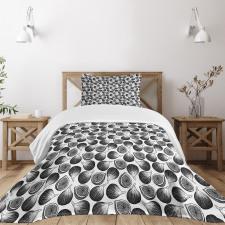 Engraving Style Figs Bedspread Set