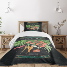 Chalkboard Organic Food Bedspread Set