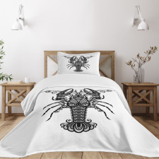 Curvy Ornament Lobster Bedspread Set