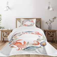 Aquarelle Tasty Seafood Bedspread Set