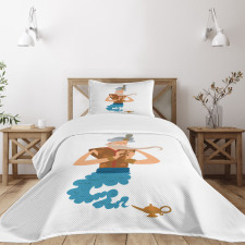 Cartoon Genie Coming Bedspread Set