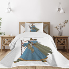 Strong Medieval Sorcerer Bedspread Set