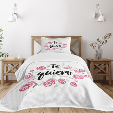 Te Quiero Rose Flower Bedspread Set