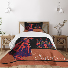 Traditonal Dancer Woman Bedspread Set
