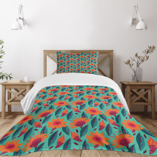 Vibrant Floral Art Bedspread Set