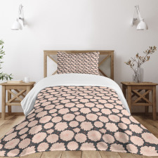 Soft Toned Flower Leaf Bedspread Set