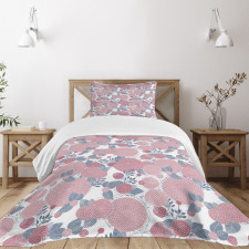 Modern Round Flowers Bedspread Set