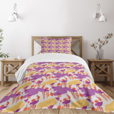 Oriental Garden Design Bedspread Set