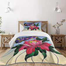 Stained Glass Butterfly Bedspread Set