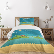 Tropical Islands Ocean Bedspread Set