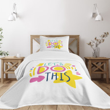 Lets Do This Words Bedspread Set
