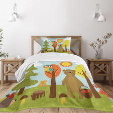 Childish Forest Animals Bedspread Set