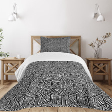 Boho Folk Geometric Maze Bedspread Set