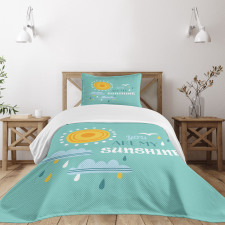 Weather Elements Slogan Bedspread Set