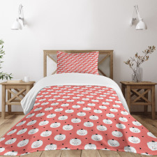 Felines Crowns and Hearts Bedspread Set